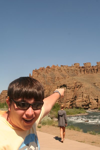Trip (171).JPG - Kris points out the rock formations at North Fork Shoshone River